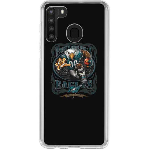Liquid Blue NFL Philadelphia Eagles Running Back Galaxy A21 Clear Case