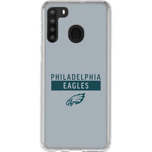 NFL Philadelphia Eagles Silver Performance Series Galaxy A21 Clear Case