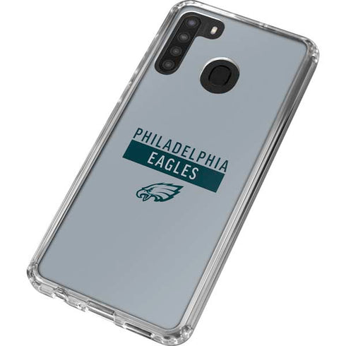NFL Philadelphia Eagles Silver Performance Series Galaxy A21 Clear Case