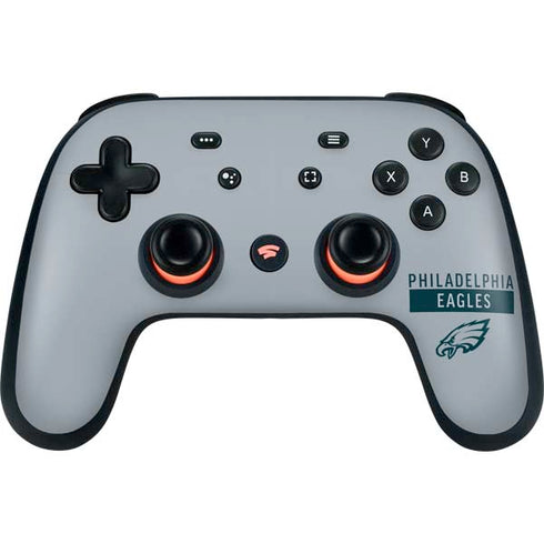 NFL Philadelphia Eagles Silver Performance Series Google Stadia Controller Skin