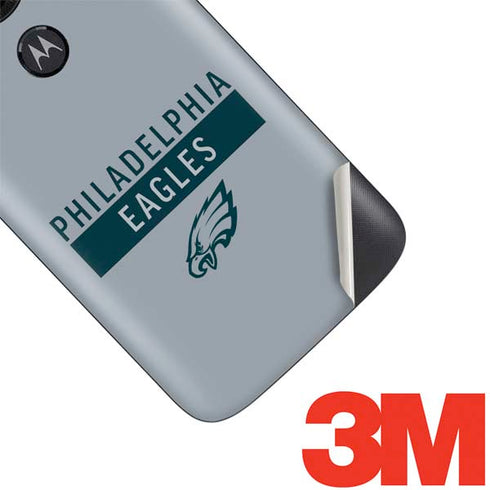 NFL Philadelphia Eagles Silver Performance Series Moto E5 Play Skin