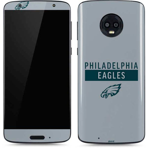 NFL Philadelphia Eagles Silver Performance Series Moto G6 Skin