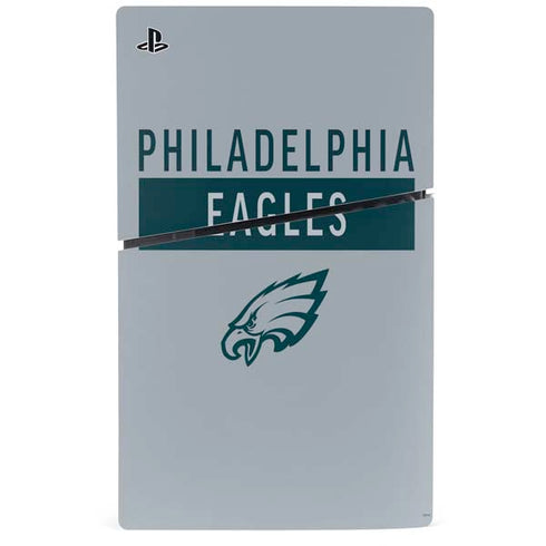 NFL Philadelphia Eagles Silver Performance Series PS5 Slim Disk Bundle Skin