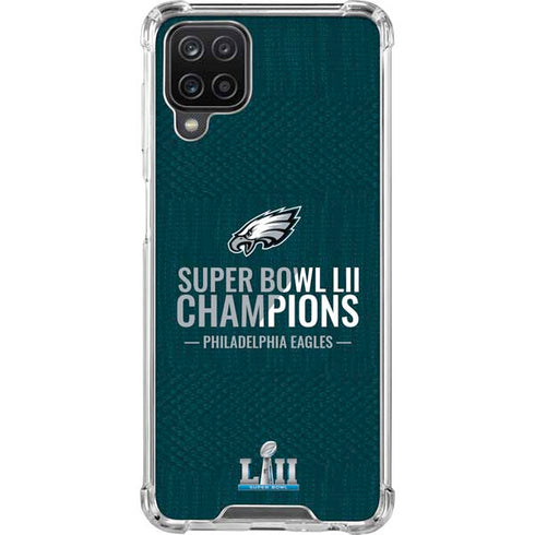 NFL Philadelphia Eagles Super Bowl LII Champions Galaxy A12 Clear Case