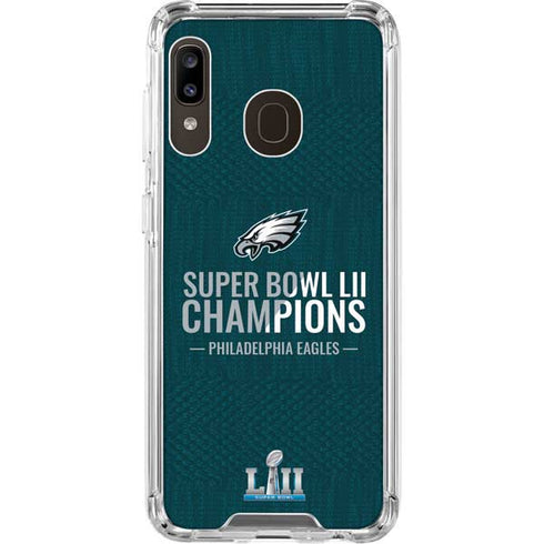 NFL Philadelphia Eagles Super Bowl LII Champions Galaxy A30 Clear Case