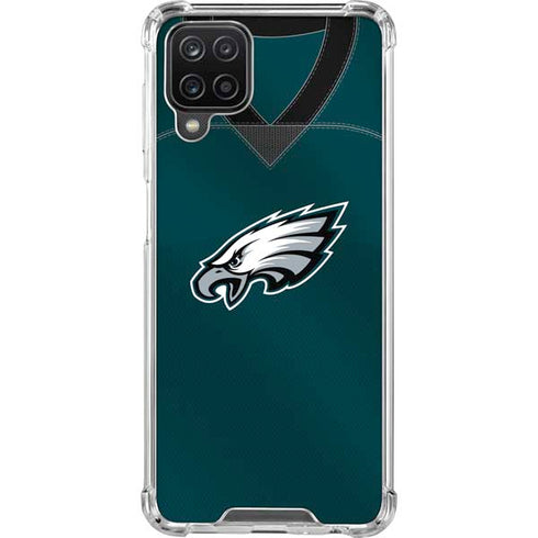 NFL Philadelphia Eagles Team Jersey Galaxy A12 Clear Case