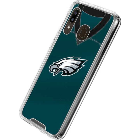NFL Philadelphia Eagles Team Jersey Galaxy A30 Clear Case