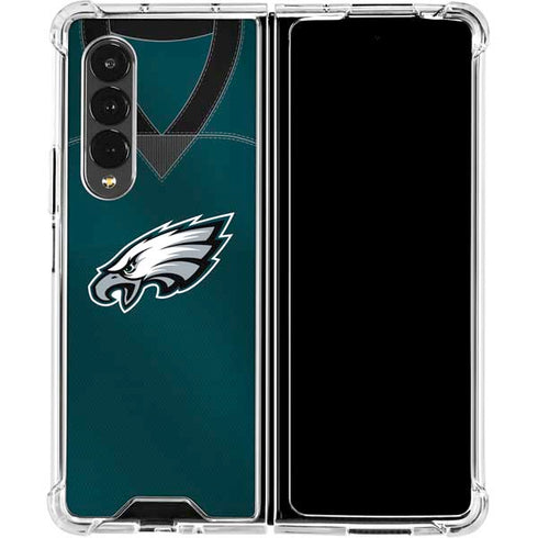 NFL Philadelphia Eagles Team Jersey Galaxy Z Fold4 5G Clear Case