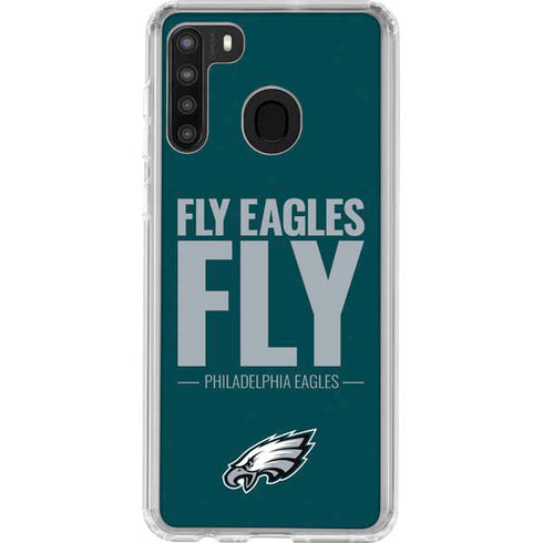 NFL Philadelphia Eagles Team Motto Galaxy A21 Clear Case