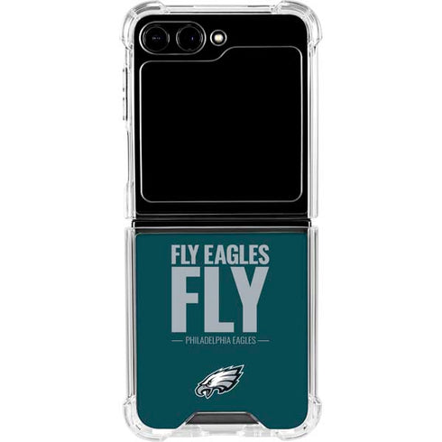 NFL Philadelphia Eagles Team Motto Galaxy Z Flip5 5G Clear Case