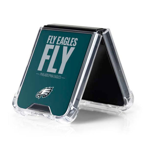 NFL Philadelphia Eagles Team Motto Galaxy Z Flip5 5G Clear Case