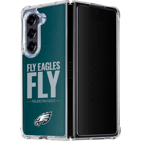 NFL Philadelphia Eagles Team Motto Galaxy Z Fold5 5G Clear Case