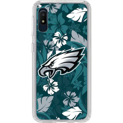 NFL Philadelphia Eagles Tropical Print Galaxy A10e Clear Case
