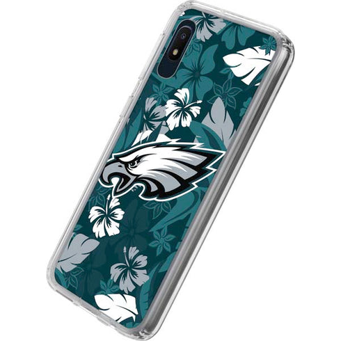 NFL Philadelphia Eagles Tropical Print Galaxy A10e Clear Case