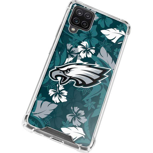NFL Philadelphia Eagles Tropical Print Galaxy A12 Clear Case
