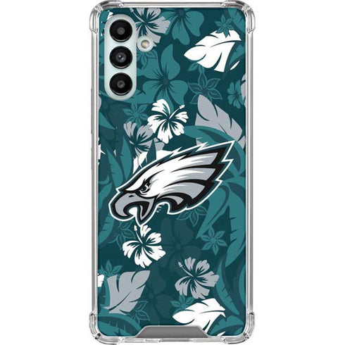 NFL Philadelphia Eagles Tropical Print Galaxy A13 5G Clear Case