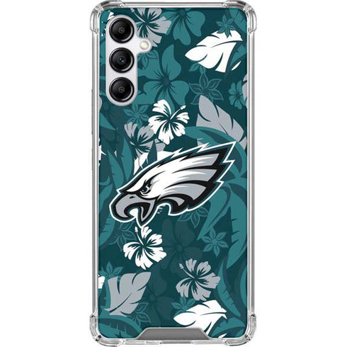 NFL Philadelphia Eagles Tropical Print Galaxy A14 5G Clear Case