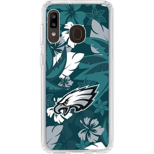 NFL Philadelphia Eagles Tropical Print Galaxy A20 Clear Case