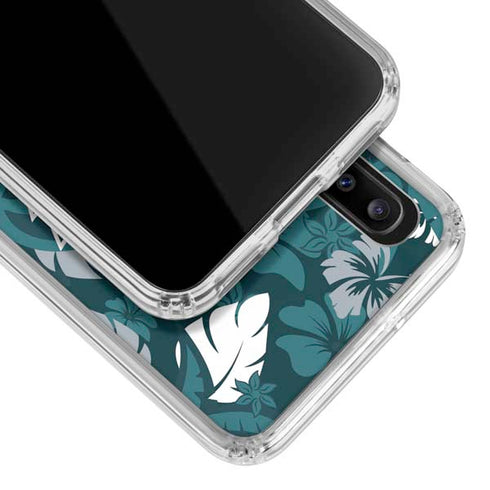 NFL Philadelphia Eagles Tropical Print Galaxy A30 Clear Case