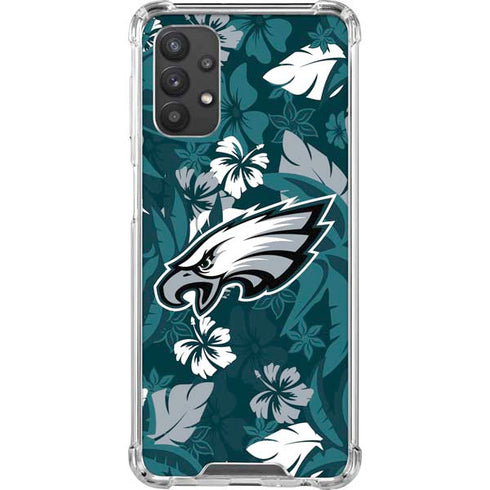 NFL Philadelphia Eagles Tropical Print Galaxy A32 5G Clear Case