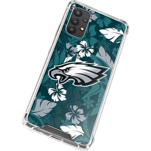 NFL Philadelphia Eagles Tropical Print Galaxy A32 5G Clear Case