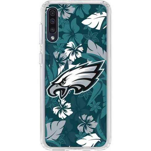 NFL Philadelphia Eagles Tropical Print Galaxy A50 Clear Case