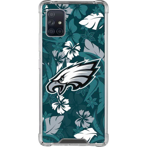 NFL Philadelphia Eagles Tropical Print Galaxy A51 5G Clear Case
