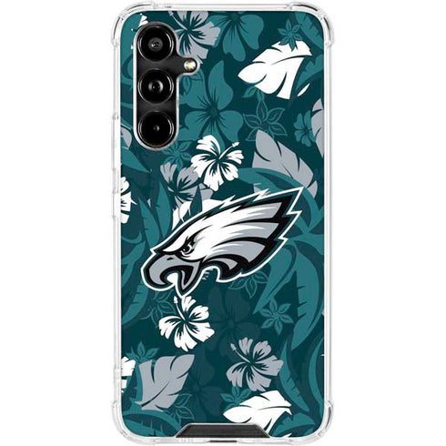 NFL Philadelphia Eagles Tropical Print Galaxy A54 5G Clear Case