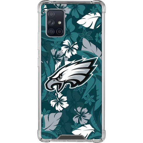 NFL Philadelphia Eagles Tropical Print Galaxy A71 5G Clear Case