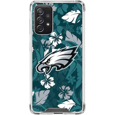 NFL Philadelphia Eagles Tropical Print Galaxy A72 5G Clear Case