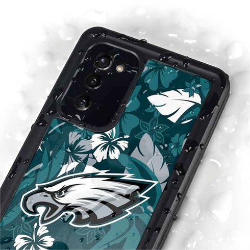 NFL Philadelphia Eagles Tropical Print Galaxy Note20 5G Waterproof Case