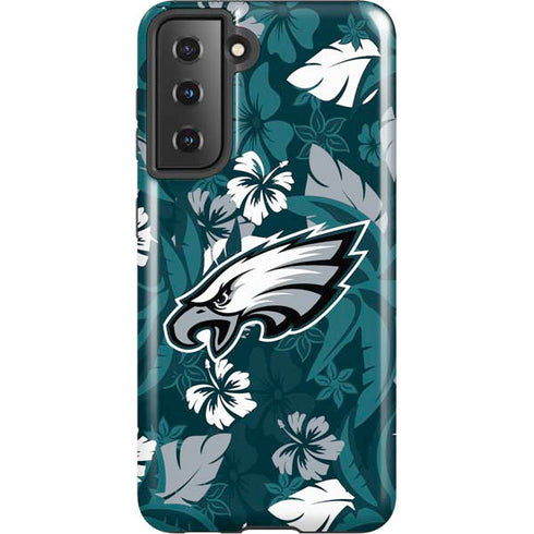 NFL Philadelphia Eagles Tropical Print Galaxy S21 5G Pro Case