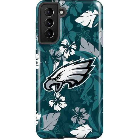 NFL Philadelphia Eagles Tropical Print Galaxy S21 Plus 5G Pro Case