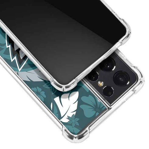 NFL Philadelphia Eagles Tropical Print Galaxy S21 Ultra 5G Clear Case