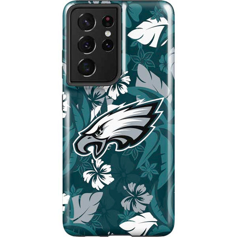 NFL Philadelphia Eagles Tropical Print Galaxy S21 Ultra 5G Pro Case
