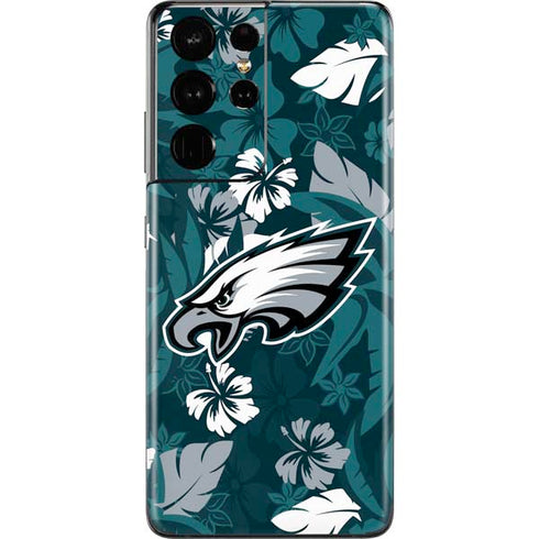NFL Philadelphia Eagles Tropical Print Galaxy S21 Ultra 5G Skin