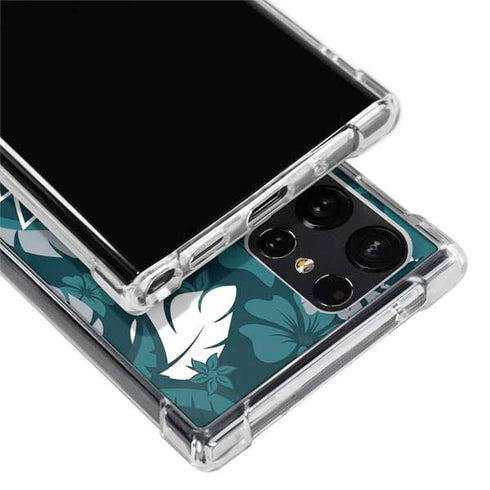 NFL Philadelphia Eagles Tropical Print Galaxy S22 Ultra Clear Case