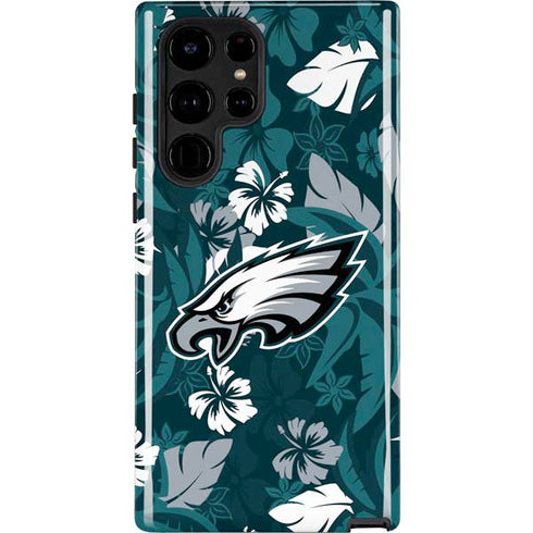 NFL Philadelphia Eagles Tropical Print Galaxy S22 Ultra Pro Case
