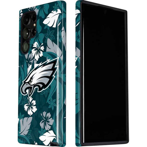 NFL Philadelphia Eagles Tropical Print Galaxy S22 Ultra Pro Case