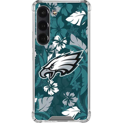 NFL Philadelphia Eagles Tropical Print Galaxy S23 Clear Case