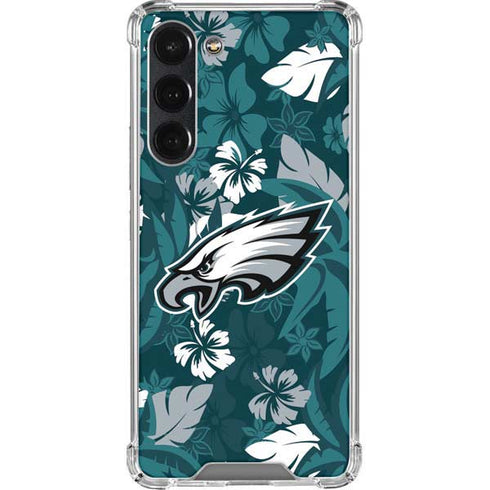 NFL Philadelphia Eagles Tropical Print Galaxy S23 Plus Clear Case