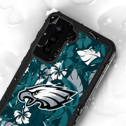 NFL Philadelphia Eagles Tropical Print Galaxy S23 Plus Waterproof Case