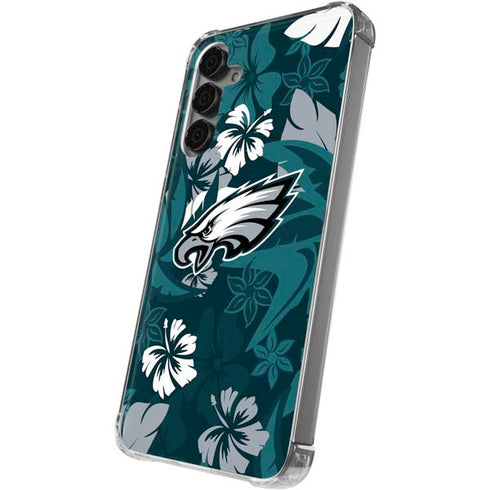 NFL Philadelphia Eagles Tropical Print Galaxy S24 Plus Clear Case