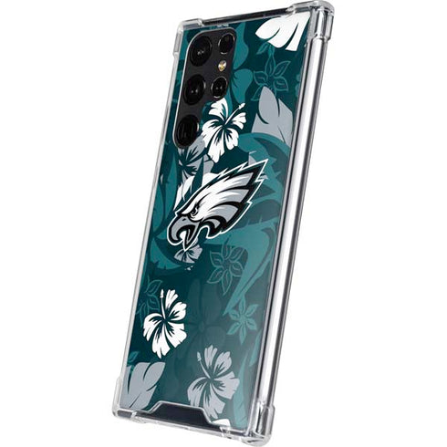NFL Philadelphia Eagles Tropical Print Galaxy S24 Ultra Clear Case
