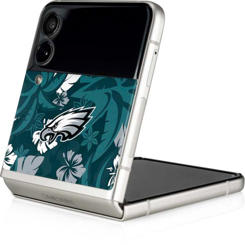 NFL Philadelphia Eagles Tropical Print Galaxy Z Flip3 5G Skin