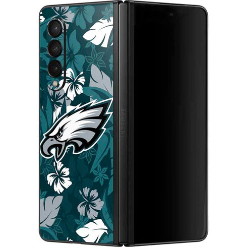 NFL Philadelphia Eagles Tropical Print Galaxy Z Fold3 5G Skin