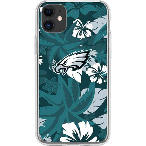 NFL Philadelphia Eagles Tropical Print iPhone 11 Clear Case