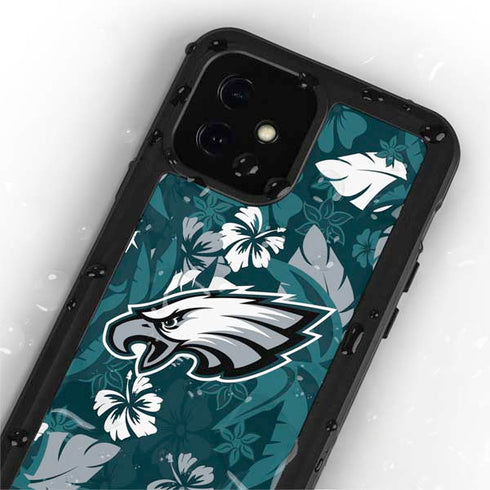 NFL Philadelphia Eagles Tropical Print iPhone 12 Mini Waterproof Case