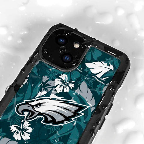 NFL Philadelphia Eagles Tropical Print iPhone 13 Mini Waterproof Case