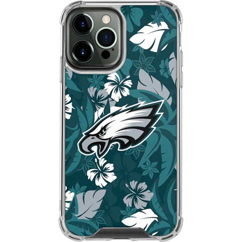 NFL Philadelphia Eagles Tropical Print iPhone 13 Pro Max Clear Case